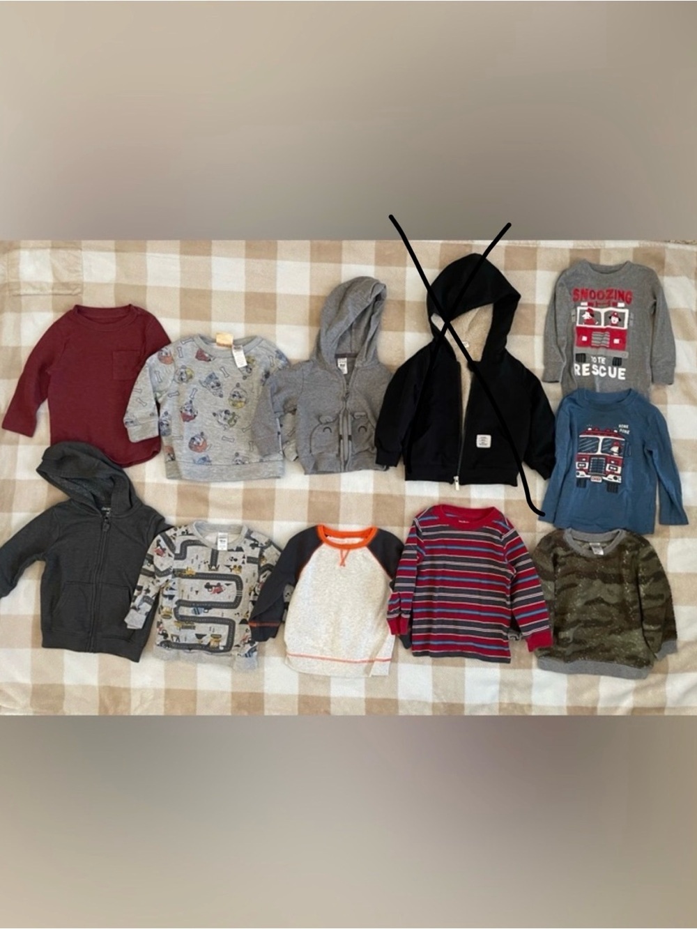 10 piece Bundle of 12-18 month used boy tops and sweatshirts